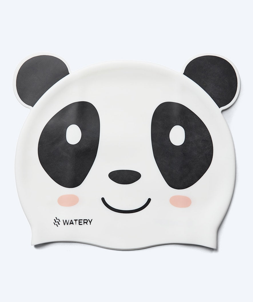 Watery swim cap for kids - Dashers - Panda Bear (White/Black)