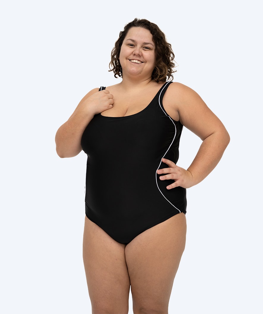 Watery plus size swimsuit for women - Marilla - Black