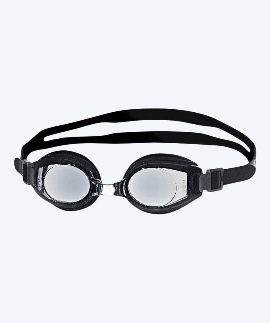 Primotec farsighted swim goggles with optical correction - (-1.0) til (+8.0) - Black (Smoke lenses)