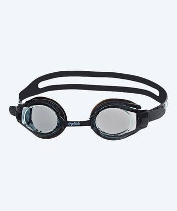 Eyeline nearsighted prescription swim goggles for adults - (-1.5) to (-10.0) - Black (Smoke lens)
