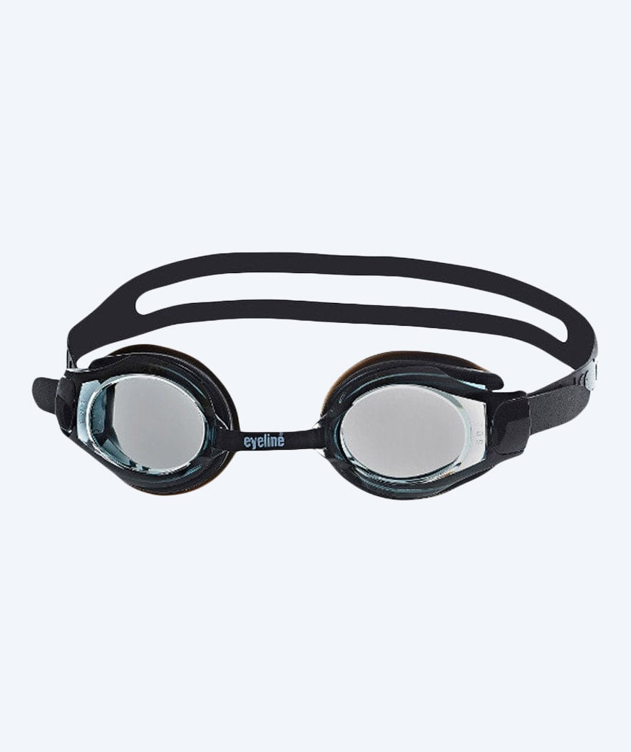 Eyeline nearsighted prescription swim goggles for adults - (-1.5) to (-10.0) - Black (Smoke lens)