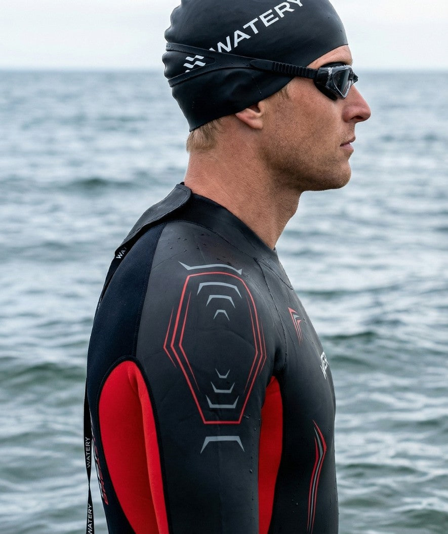 Watery wetsuit for men - Reptile Breast - Orange