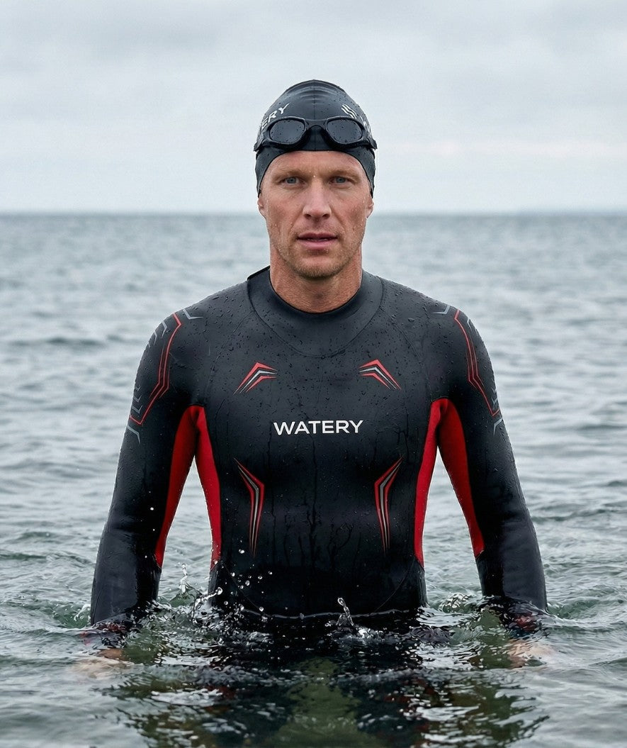 Watery wetsuit for men - Reptile Breast - Orange