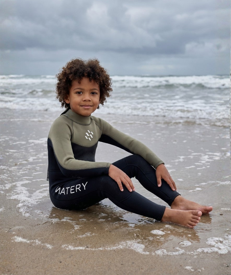 Watery wetsuit for kids - Gecko (3mm) - Dust green