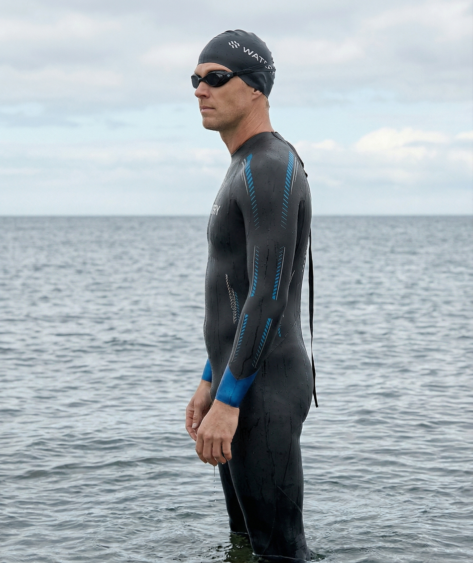 Watery wetsuit for men - Calder Rapid - Black/Blue