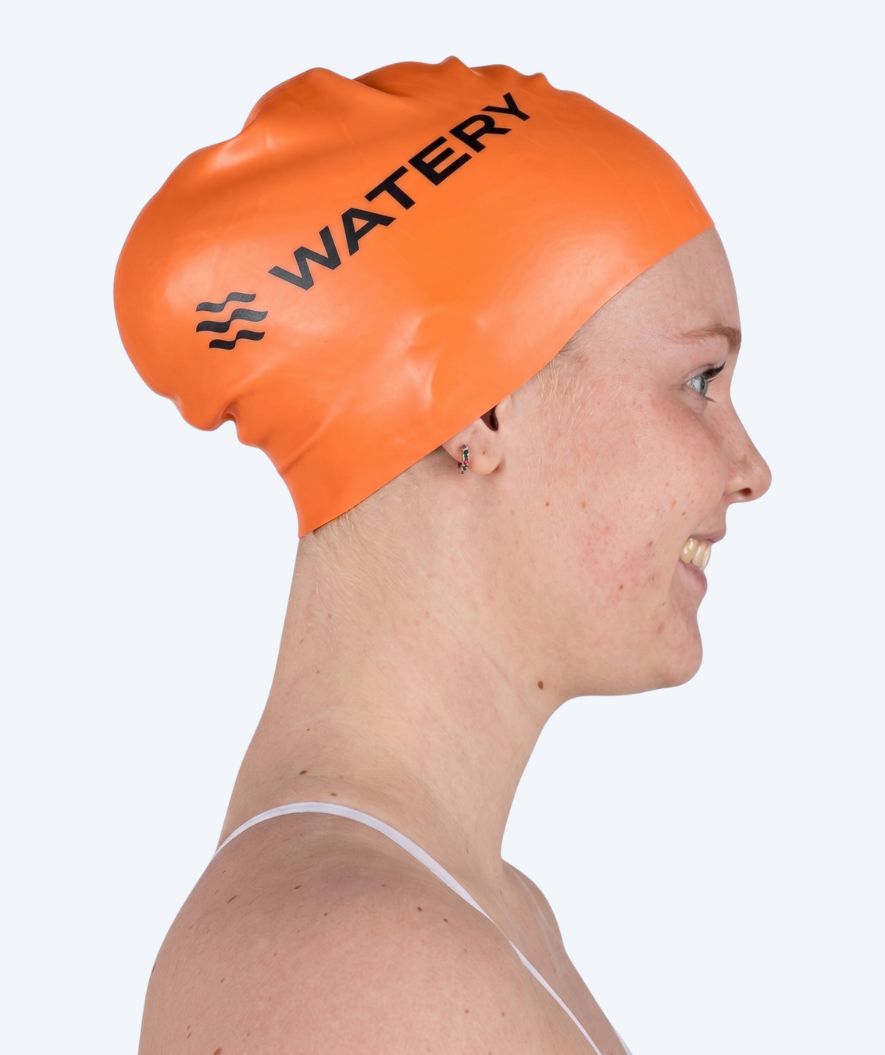 Watery swimming cap for long hair - Signature - Orange