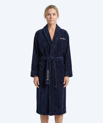Watery bathrobe for women - Mariana - Navy blue