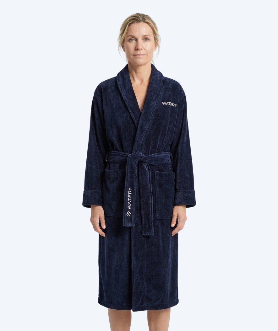 Watery bathrobe for women - Mariana - Navy blue