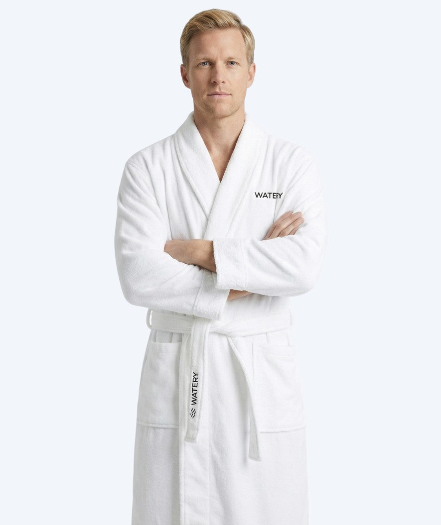 Watery bathrobe for men - Mariana - White