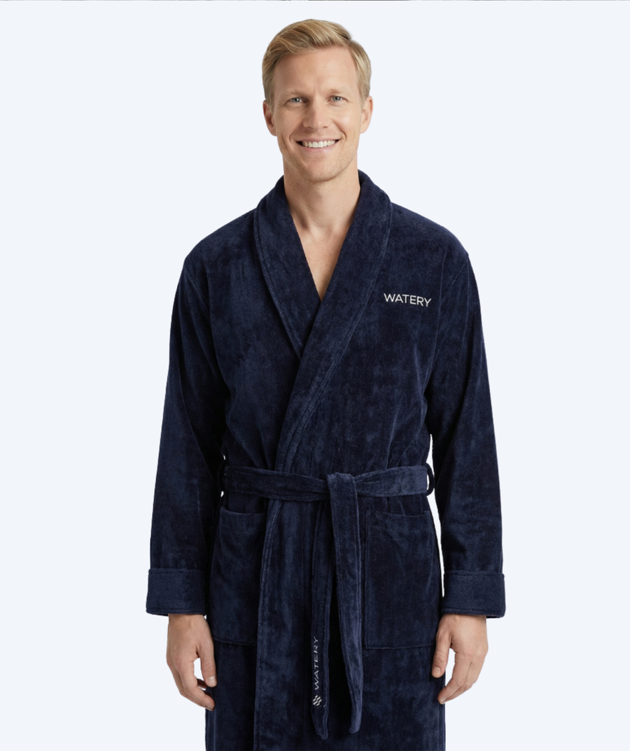 Watery bathrobe for men - Mariana - Navy blue