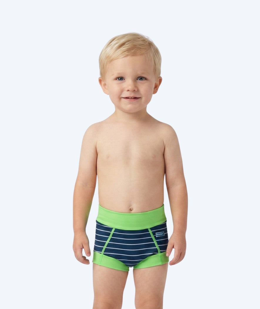 Watery swim nappies for kids - Neoprene Swim Nappy - Green Stripes
