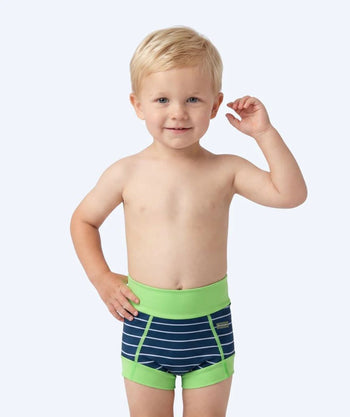 Watery swim nappies for kids - Neoprene Swim Nappy - Green Stripes