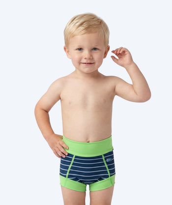 Watery swim nappies for kids - Neoprene Swim Nappy - Green Stripes