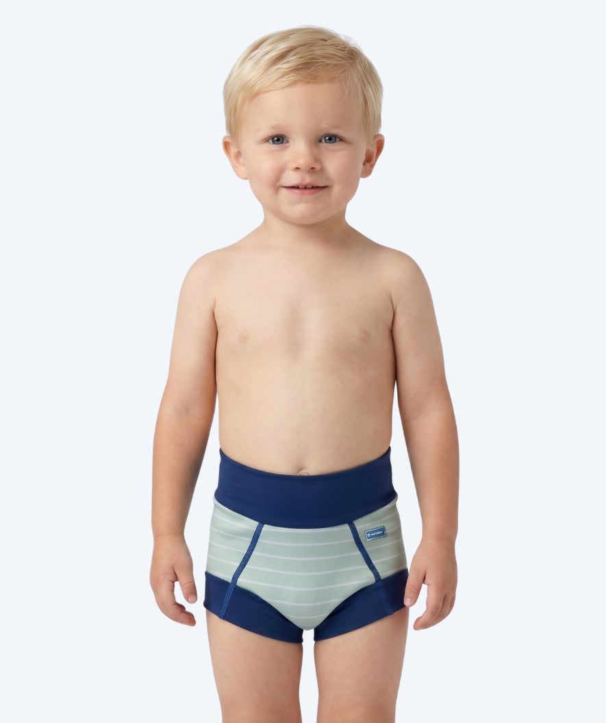 Watery swim nappies for kids - Neoprene Swim Nappy - Nordic Green Stripes