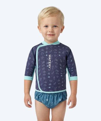 Watery neoprene shirt - Baia Top - Atlantic Turquoise