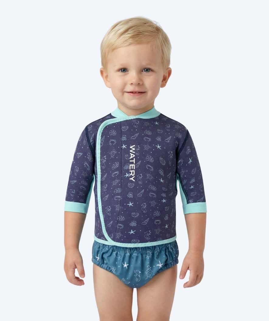 Watery neoprene shirt - Baia Top - Atlantic Turquoise