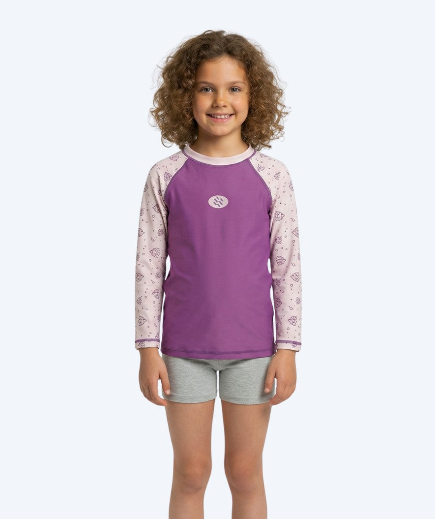 Watery UV shirt for kids - Brandman Long Sleeved Rashguard - Pink/purple