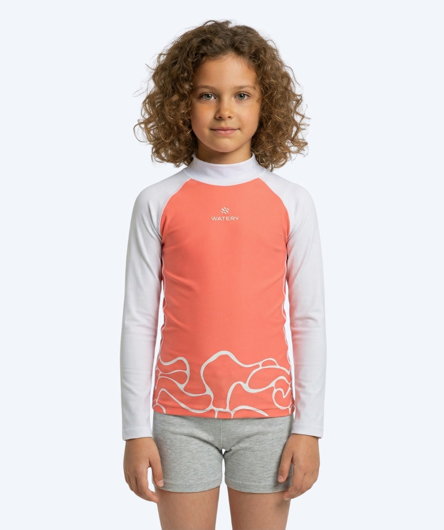 Watery UV-shirt for kids - Chilton Long Sleeve Rashguard - Light pink/white