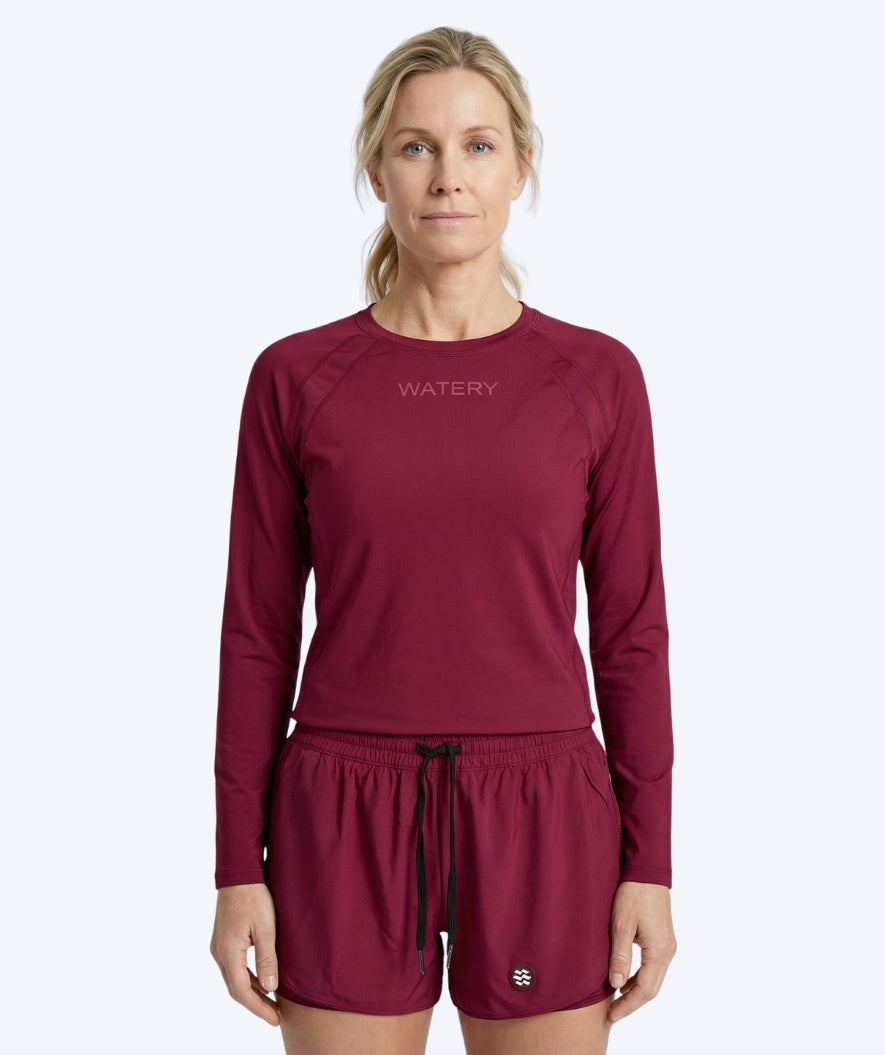 Watery swim shorts for women - Remington - Dark red