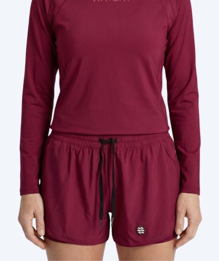 Watery swim shorts for women - Remington - Dark red
