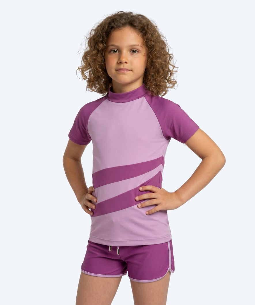 Watery UV-shirt for kids - Manami Short Sleeve Rashguard - Atlantic Purple