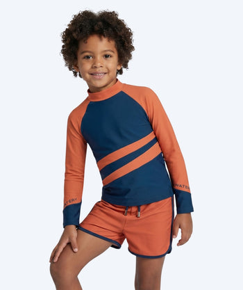 Watery UV-shirt for kids - Manami Long Sleeve Rashguard - Orange/blue