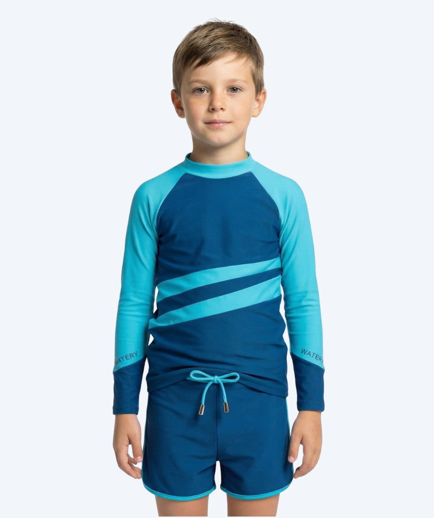 Watery UV-shirt for kids - Manami Long Sleeve Rashguard - Atlantic Blue