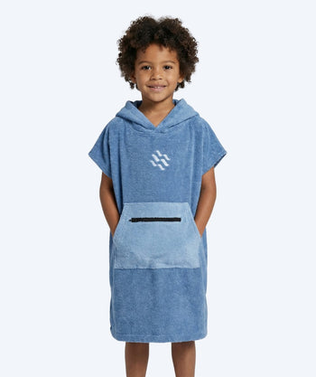 Watery bathing poncho for kids (1-6) - Cotton - Atlantic Blue