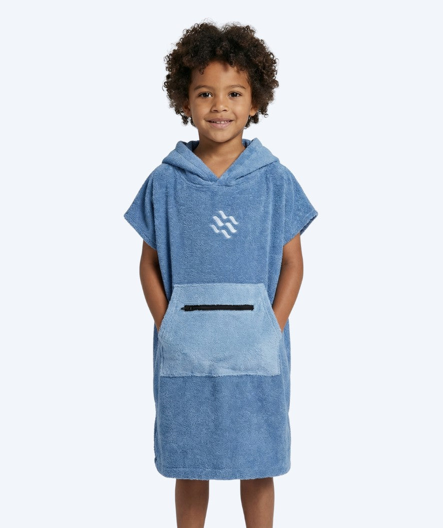 Watery bathing poncho for kids (1-6) - Cotton - Atlantic Blue