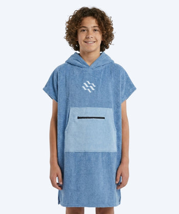 Watery bathing poncho for junior (6-15) - Cotton - Atlantic Blue