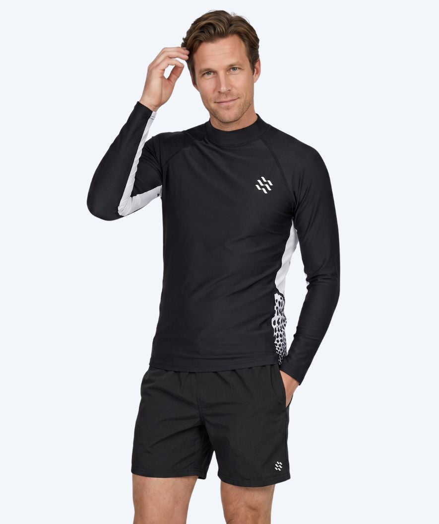 Watery UV-shirt for men - Scylla Long Sleeve Rashguard - Black/white