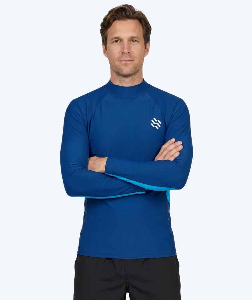 Watery UV-shirt for men - Scylla Long Sleeve Rashguard - Dark blue/light blue