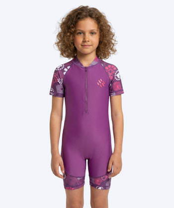 Watery UV-suit for children - Athena Short Sleeve Rashguard - Purple