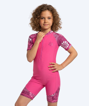 Watery UV-suit for children - Athena Short Sleeve Rashguard - Pink