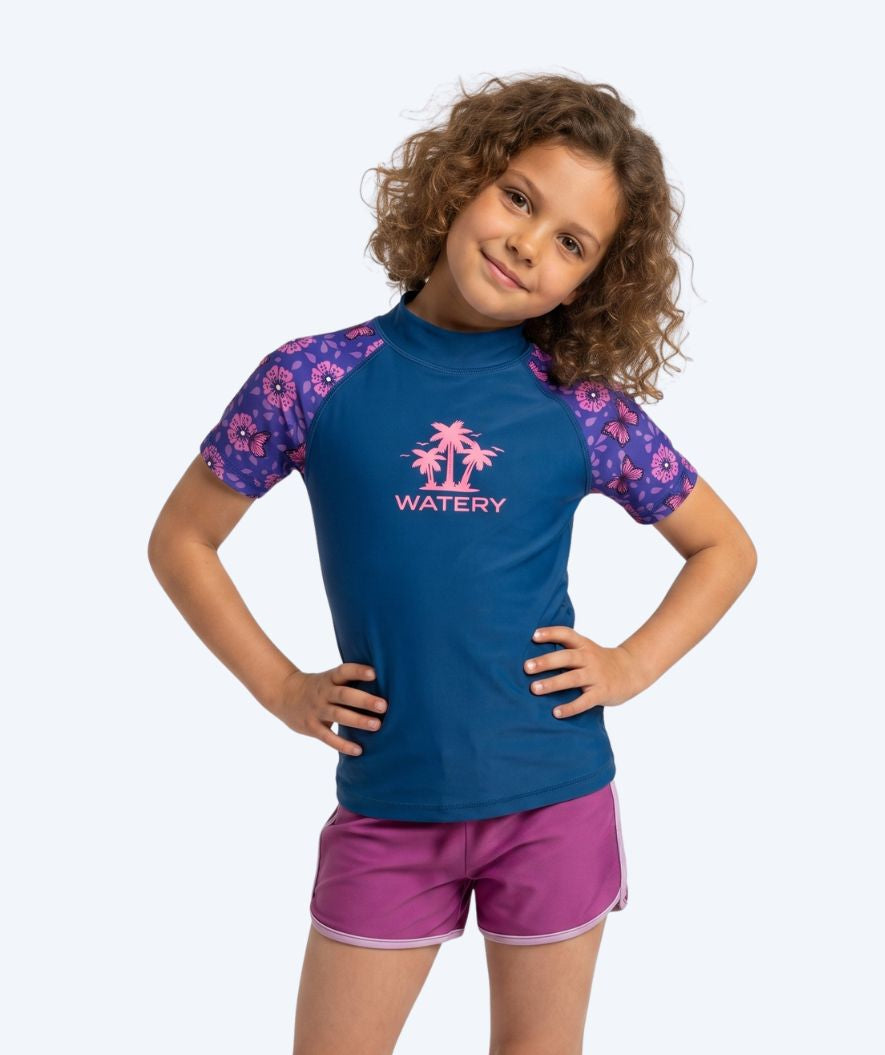 Watery UV-shirt for kids - Osiris Short Sleeve Rashguard - Purple/dark blue