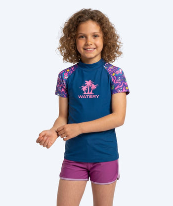 Watery UV-shirt for kids - Osiris Short Sleeve Rashguard - Multi/dark blue