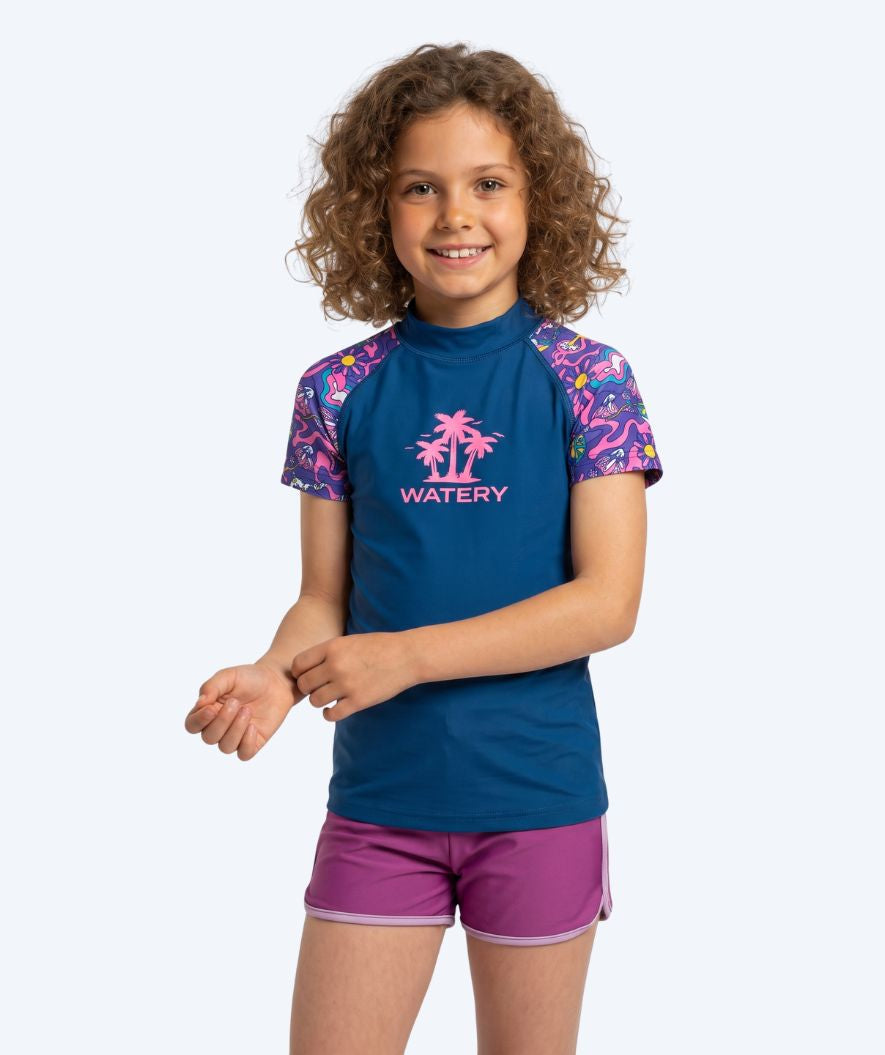Watery UV-shirt for kids - Osiris Short Sleeve Rashguard - Multi/dark blue