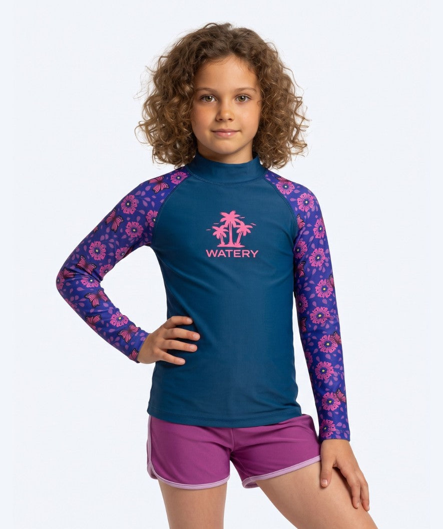 Watery UV-shirt for kids - Osiris Long Sleeve Rashguard - Purple/dark blue