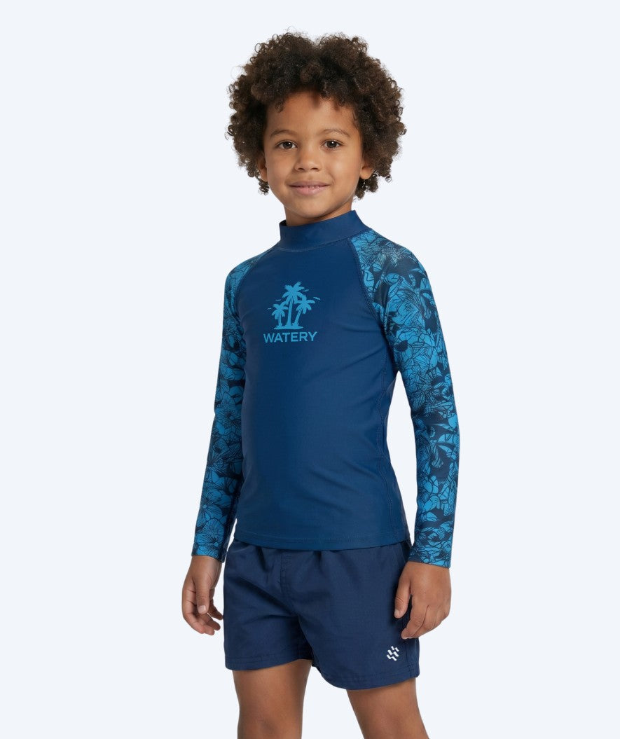 Watery UV-shirt for kids - Katsu Long Sleeve Rashguard - Blue/dark blue