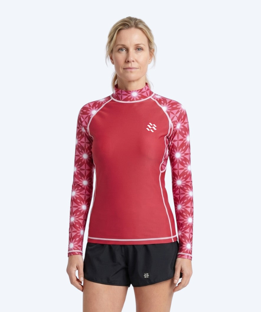 Watery UV-shirt for women - Aiko Long Sleeve Rashguard - Pink/dark red