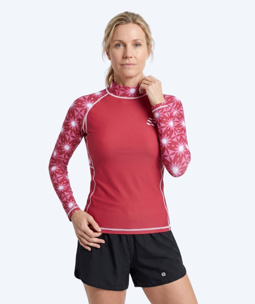 Watery UV-shirt for women - Aiko Long Sleeve Rashguard - Pink/dark red
