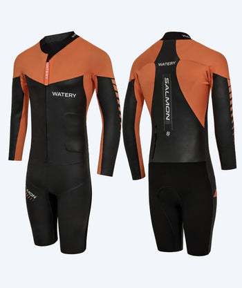 Watery wetsuit for men - Salmon Swimrun - Black/orange