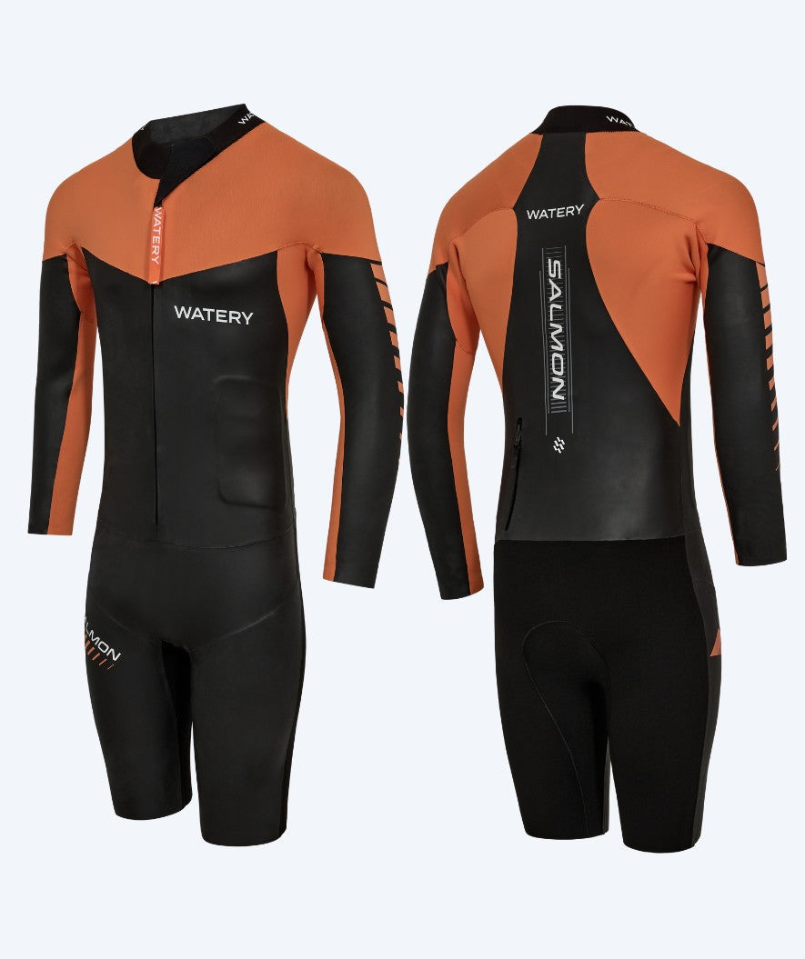 Watery wetsuit for men - Salmon Swimrun - Black/orange