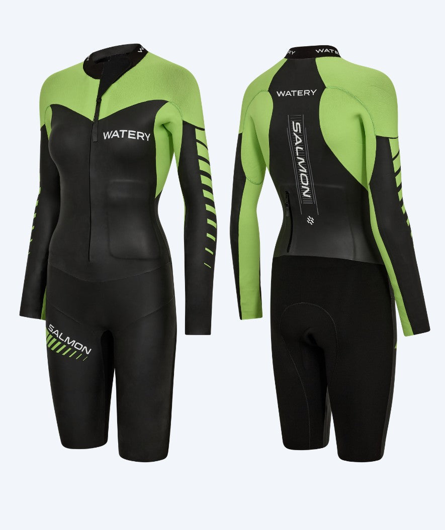 Watery wetsuit for women - Salmon Swimrun - Black/green