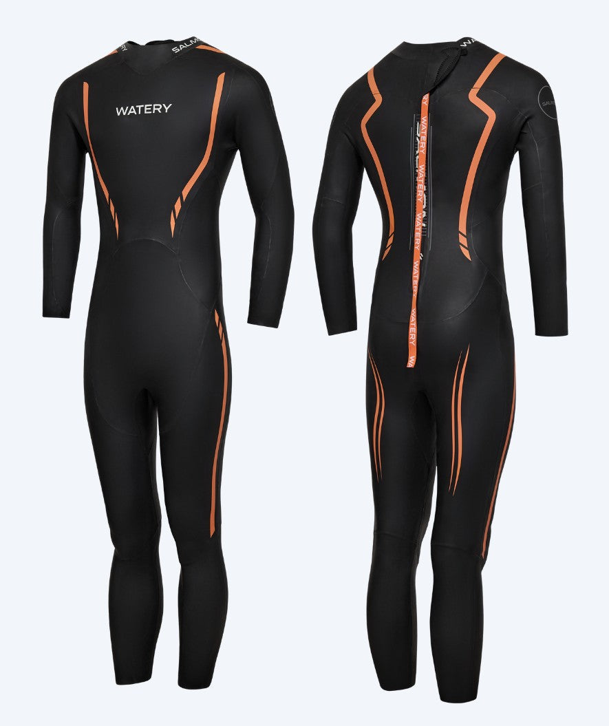 Watery wetsuit for men - Salmon Glide - Black/orange