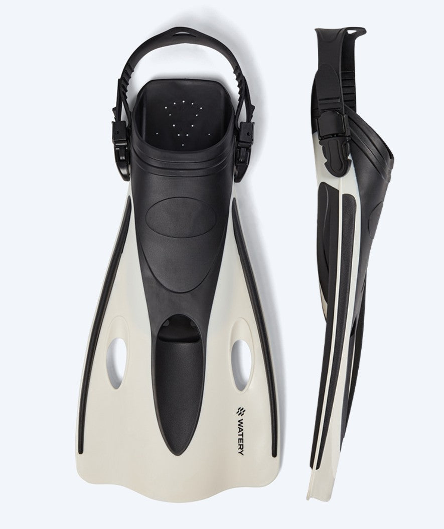 Watery diving fins for adults - Launch - Black/white