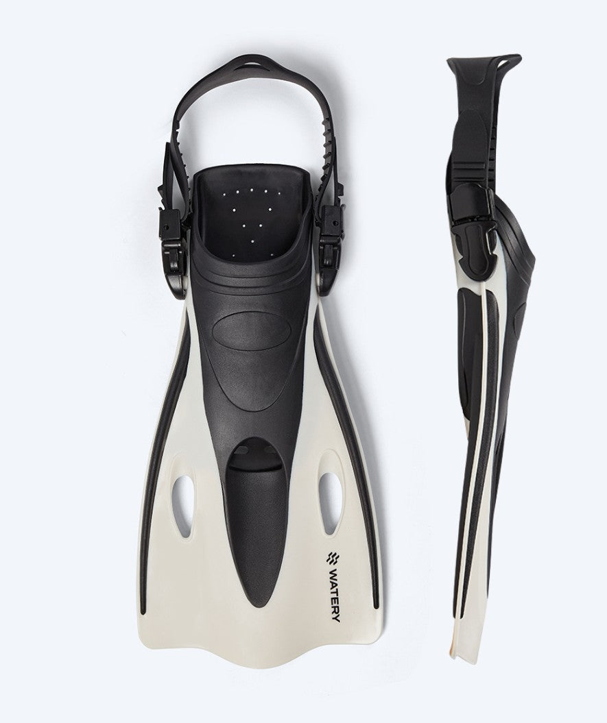 Watery diving fins for kids - Launch - Black/white