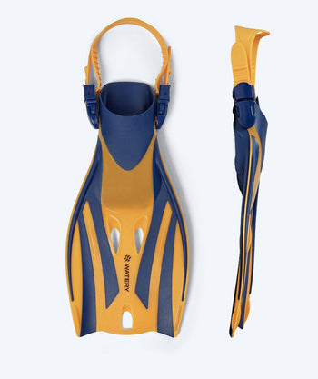Watery diving fins for kids - Shack - Dark blue/orange