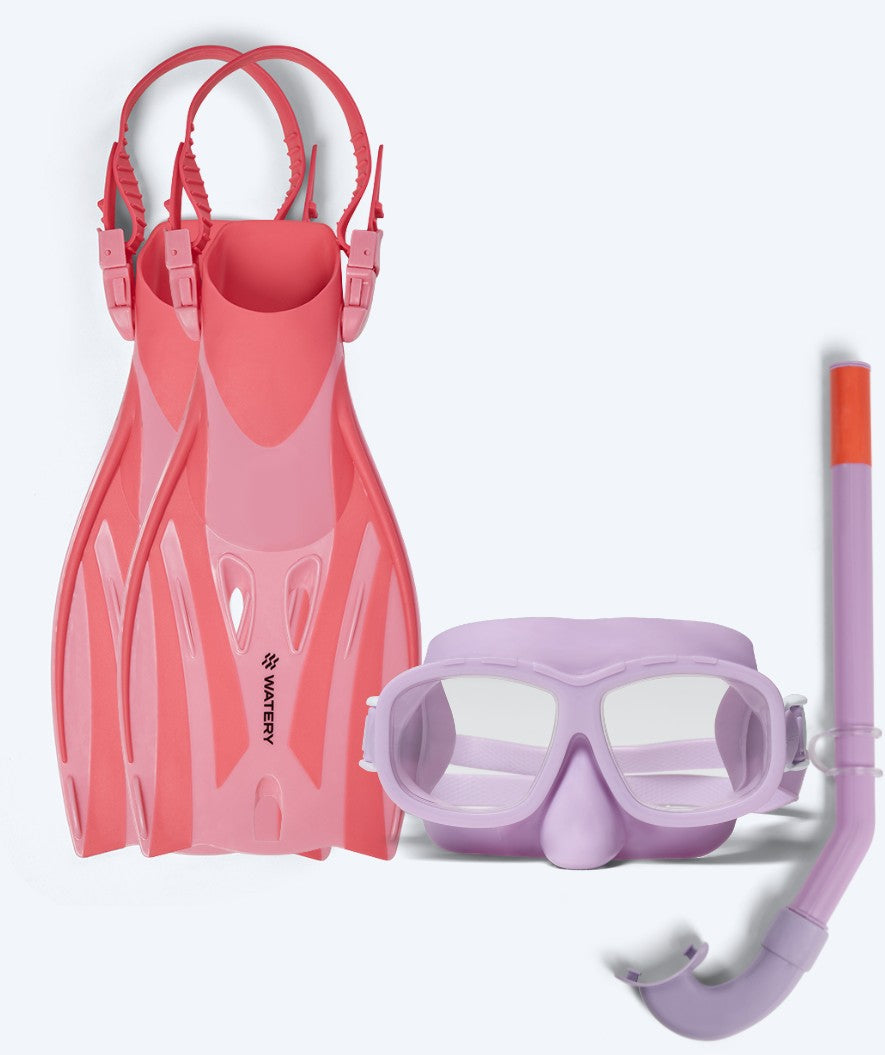 Watery snorkel set for kids (4-10) - Shack/Wyre - Purple/Pink