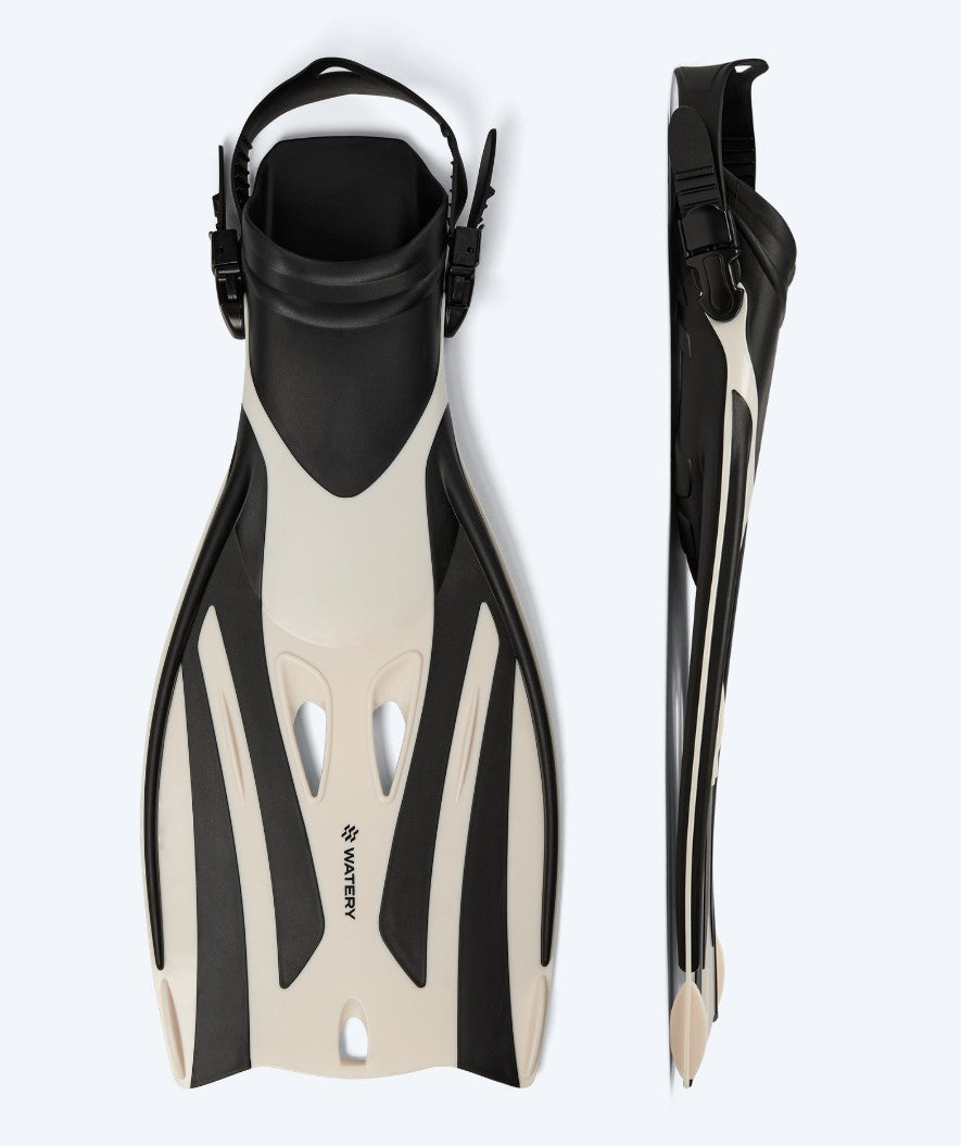 Watery diving fins for adults - Shack - Black/white